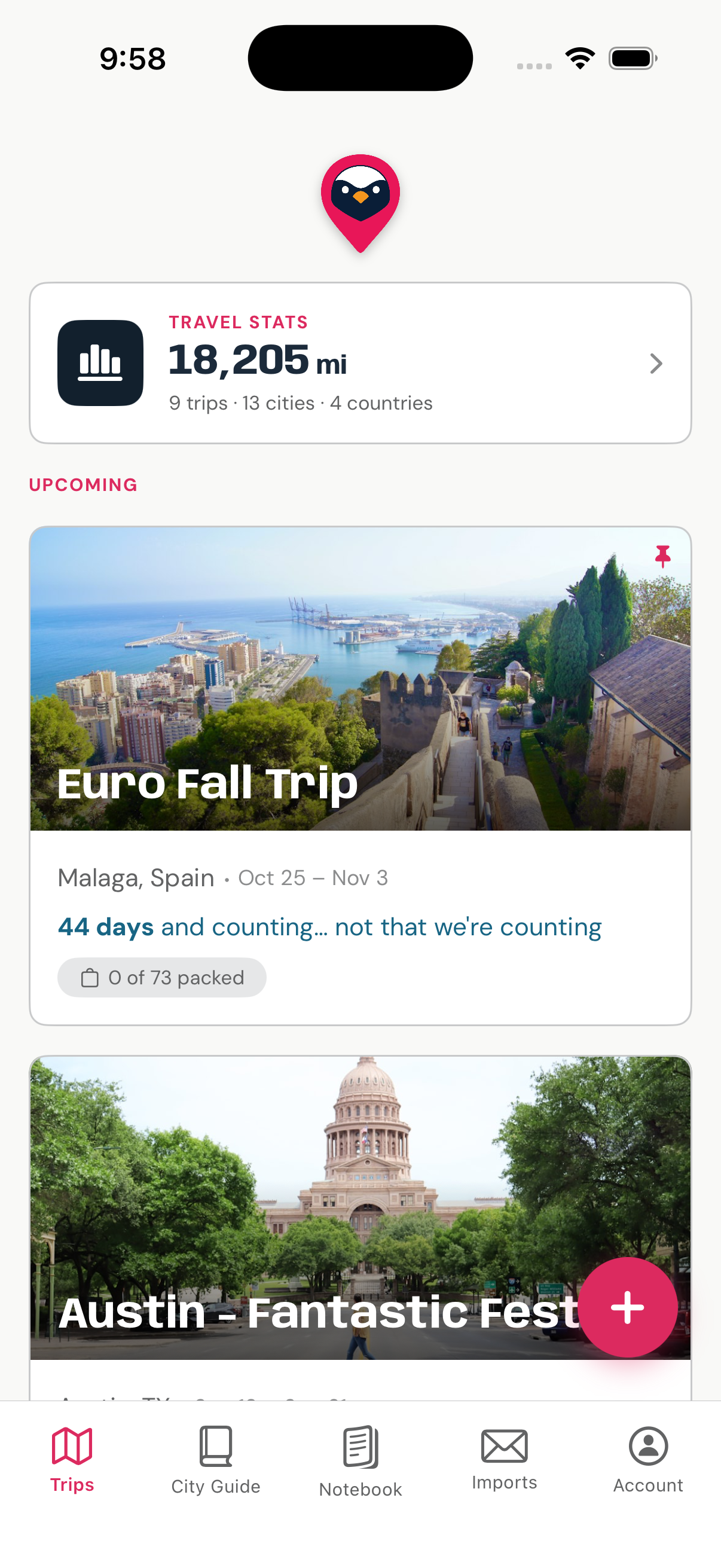 Trips screenshot